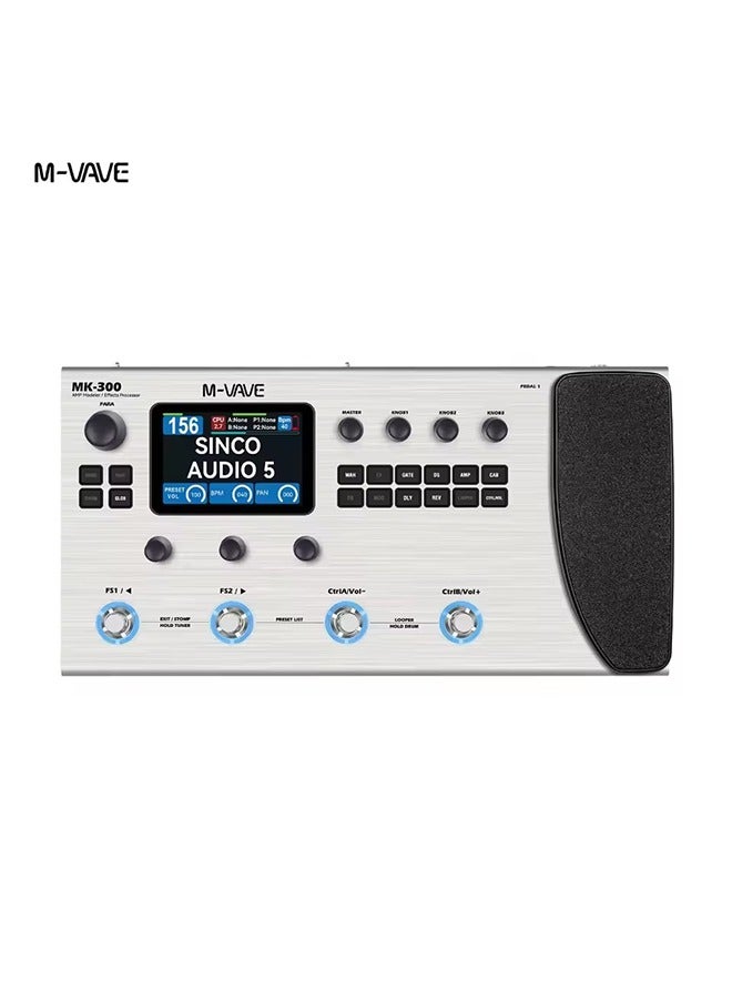 M-VAVE M-VAVE Electric Guitar/Bass Multi-Function Integrated Effector Rechargeable Built-in Drum Machine Phrase Loop Module Pedal  - Image 1