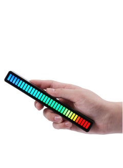 مصابيح ايقاع موسيقى تعمل بالصوت، اضاءة RGB للتحكم في الصوت، اضواء مستوى الموسيقى للسيارة مناسبة للسيارات وسطح المكتب  والحفلات -2 قطعه - اسود (قابل لاعادة الشحن)-- من رنا ستور  - Image 2