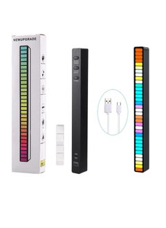 مصابيح ايقاع موسيقى تعمل بالصوت، اضاءة RGB للتحكم في الصوت، اضواء مستوى الموسيقى للسيارة مناسبة للسيارات وسطح المكتب  والحفلات -2 قطعه - اسود (قابل لاعادة الشحن)-- من رنا ستور  - Image 4