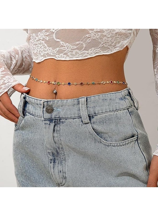 Purple Leet Stainless Steel Boho Waist Chain for Women - Single Strand Belly Chain Body Jewelry with Engraved Coin Charms and Curb Link Accents - Waterproof & Tarnish-Free Bikini Belt - Image 3