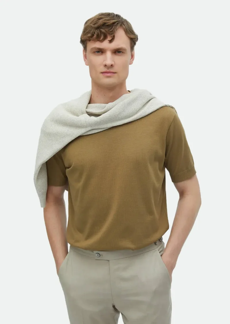 رامسي تيشيرت قطني 100% سادة بياقة دائرية