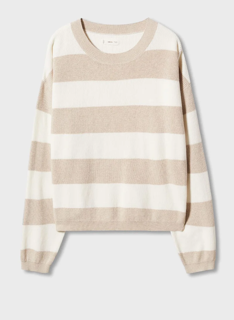 MANGO Kids Stripe Round Neck T-Shirt