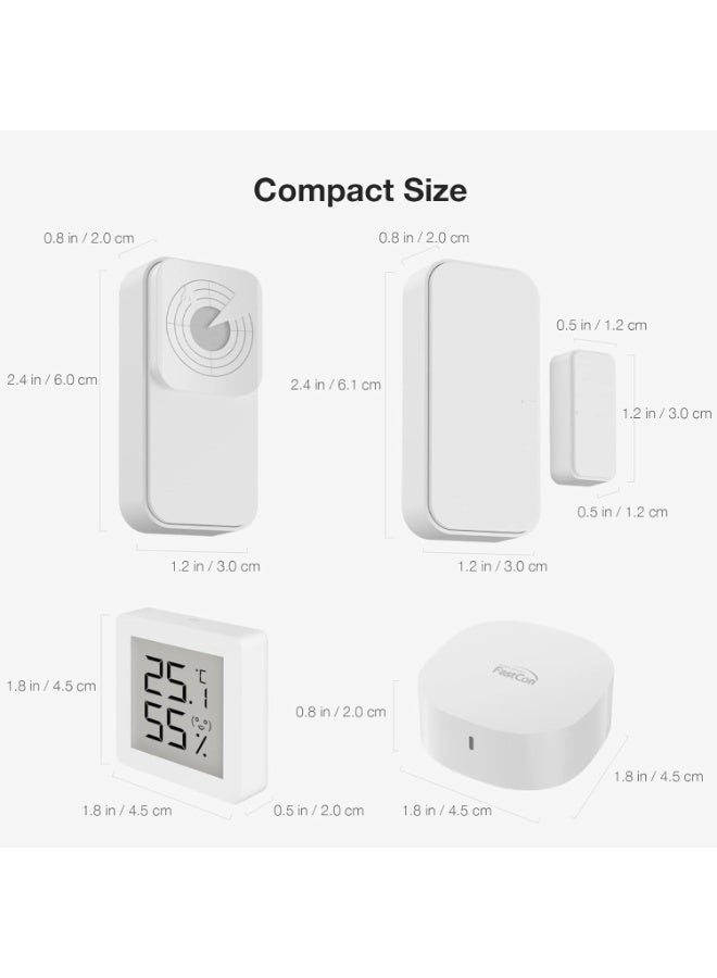 BroadLink FastCon Smart Home Sensor Kit, Radar Motion Sensor, Smart Window Door Sensor, Temperature and Humidity Sensor, and Mini Hub for Smart Home Automation, Compatible with Alexa - Image 2