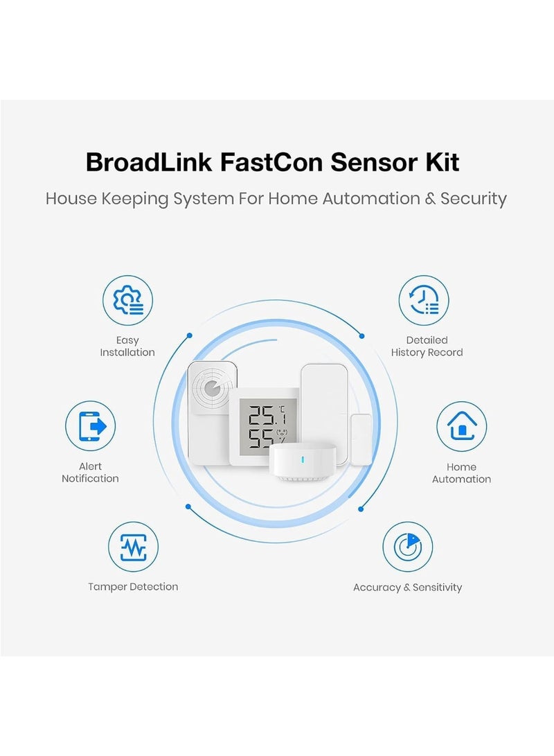 BroadLink FastCon Smart Home Sensor Kit, Radar Motion Sensor, Smart Window Door Sensor, Temperature and Humidity Sensor, and Mini Hub for Smart Home Automation, Compatible with Alexa - Image 4