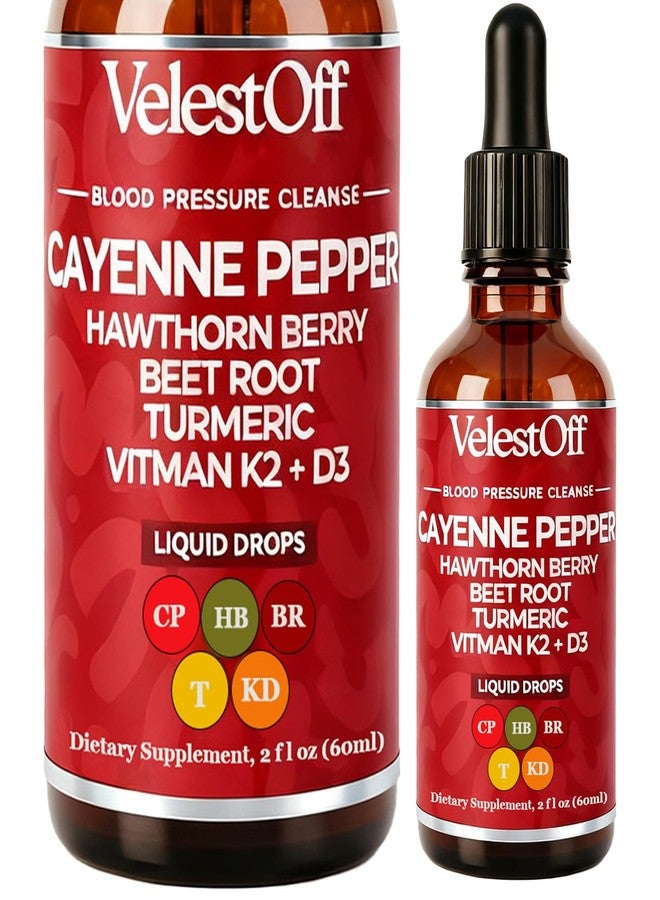 LANZF Velestoff Cayenne Pepper Drops Supplement Liquid, Onaise Cayenne Drops - Cayenne Pepper, Hawthorn Berry, Beet Root, Turmeric, Vitamin K2+d3, Immune Support, Energy Boost, 2 fl. oz. - Image 1