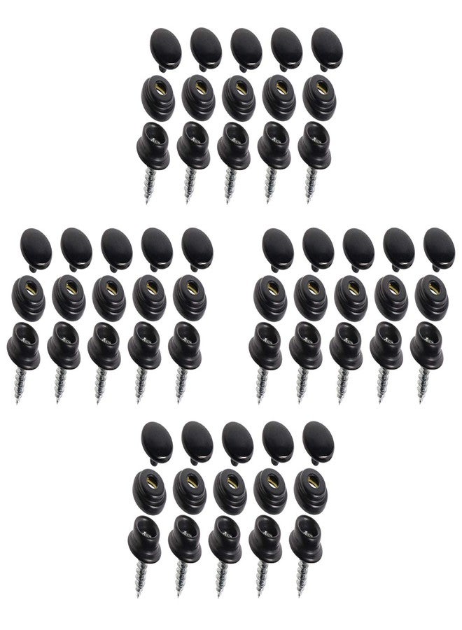 Mini Skater 20 Sets Fastener Screw Snap Stainless Steel Marine Grade Upholstery Boat Cover Buttons Fastener Kit for Furniture Canvas Fabric Boats Outdoor (20 Sets - Black) - Image 1