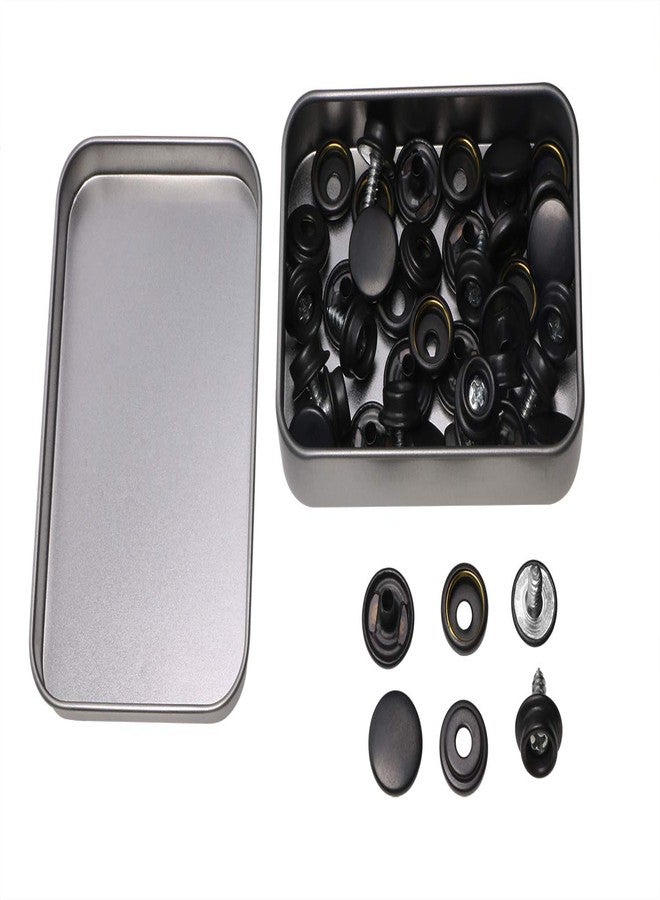 Mini Skater 20 Sets Fastener Screw Snap Stainless Steel Marine Grade Upholstery Boat Cover Buttons Fastener Kit for Furniture Canvas Fabric Boats Outdoor (20 Sets - Black) - Image 4