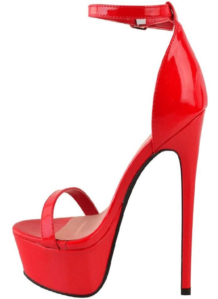 Eckek - Cross-dressing Unisex Men's Hot SM Gay Drag Queen Open Toe Strappy Platform Matt Leather Thin High Heels Sandal Shoes 14cm Party Newhalf - Image 1