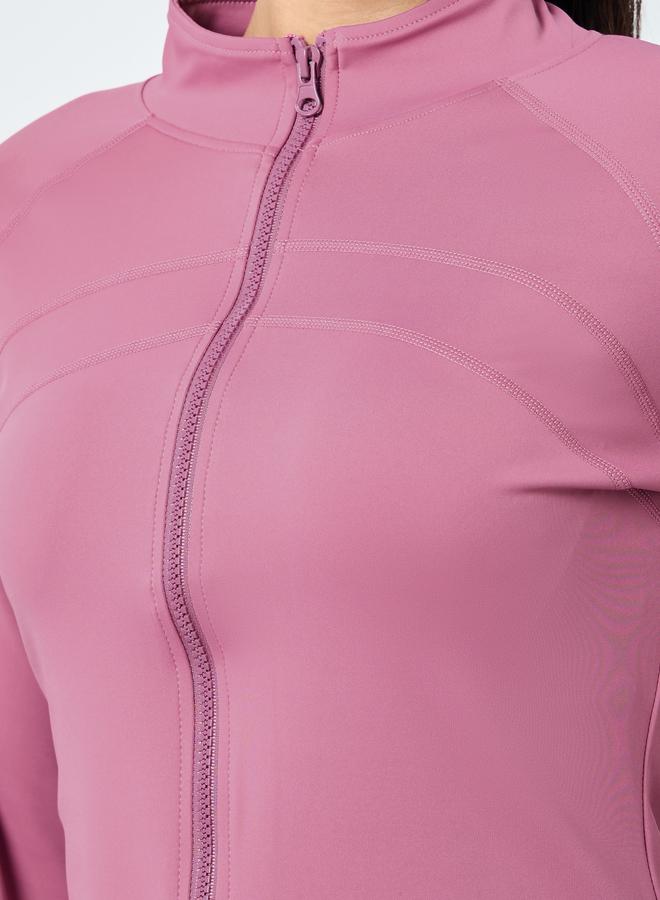 Styli Active Multi Stitch Thumbhole Detail Zip Up Jacket - Image 4