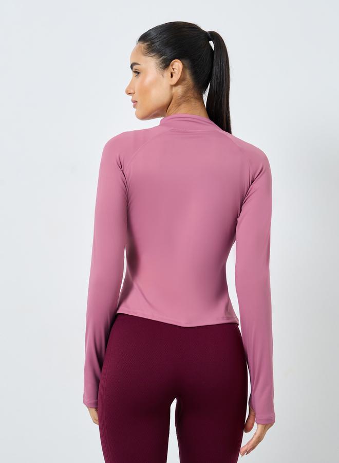 Styli Active Multi Stitch Thumbhole Detail Zip Up Jacket - Image 5