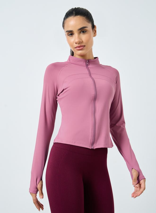 Styli Active Multi Stitch Thumbhole Detail Zip Up Jacket - Image 3