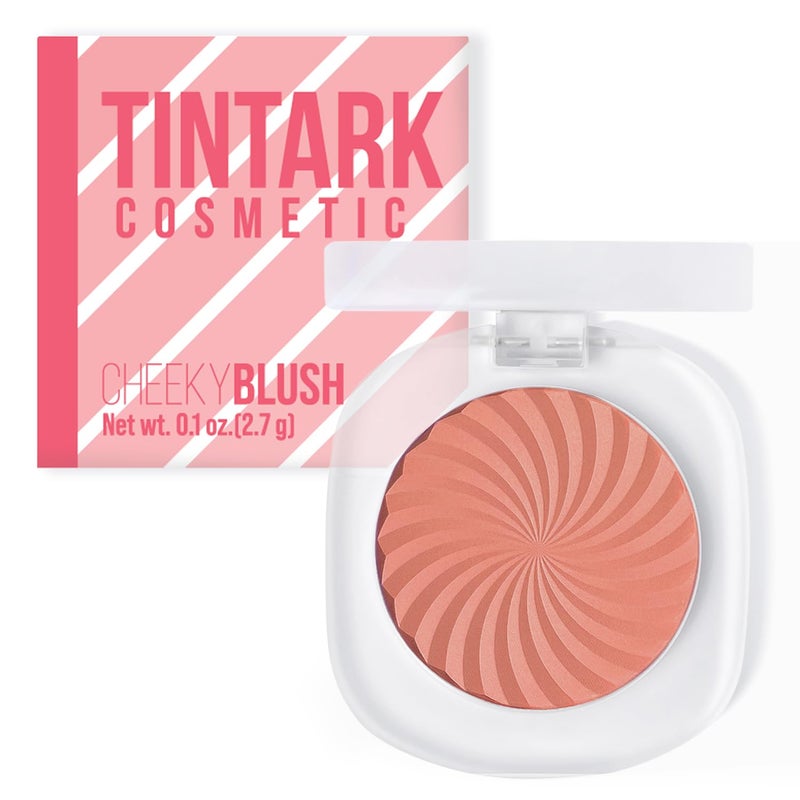 TINTARK Cheeky Blush Compact for Face Cheeks, Talc Free Blusher Palette, Matte Powder Makeup, Natural Healthy, Mauve Pink Magenta Peach Red, Vegan Cruelty Free - Image 1