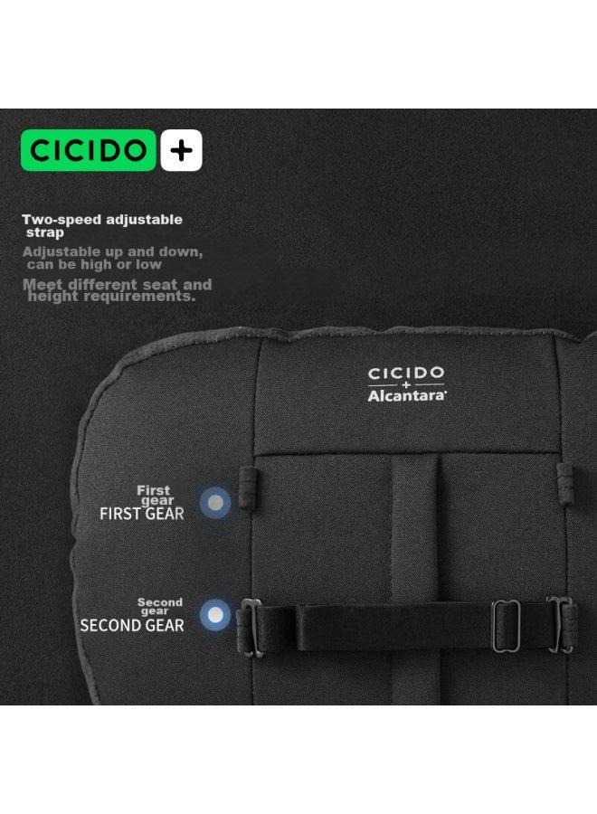 Cicido Car Headrest And Lumbar Support, Alcantara Maybach Headrest, Breathable Car Cushion, Neck Pillow, Car Headrest, Brown - Image 5
