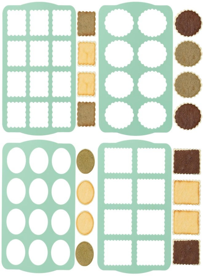 QELEG 4Pcs Silicone Cookie Molds Chocolate Chablon Cookie Stencil Mold for Biscuit Cake QLG-M1215-M1218 - Image 1