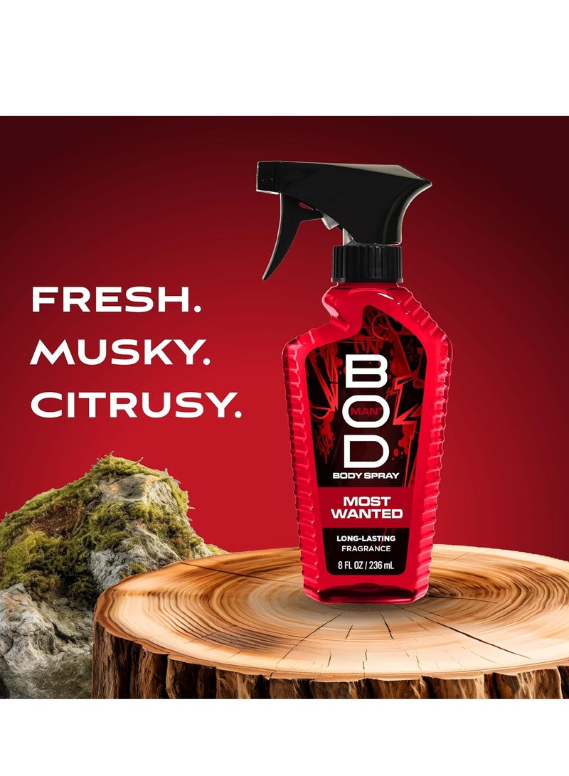 BOD man Fragrance Body Spray, Most Wanted, 8 fl oz - Image 3
