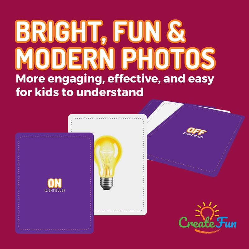 CreateFun Opposites Flash Cards for Kids & Adults â€“ 50 Realistic Matching Picture Cards for Speech Therapy, Dementia Activities, ESL, Autism Learning, Memory & Language Development, Classroom & Home Use - Image 5