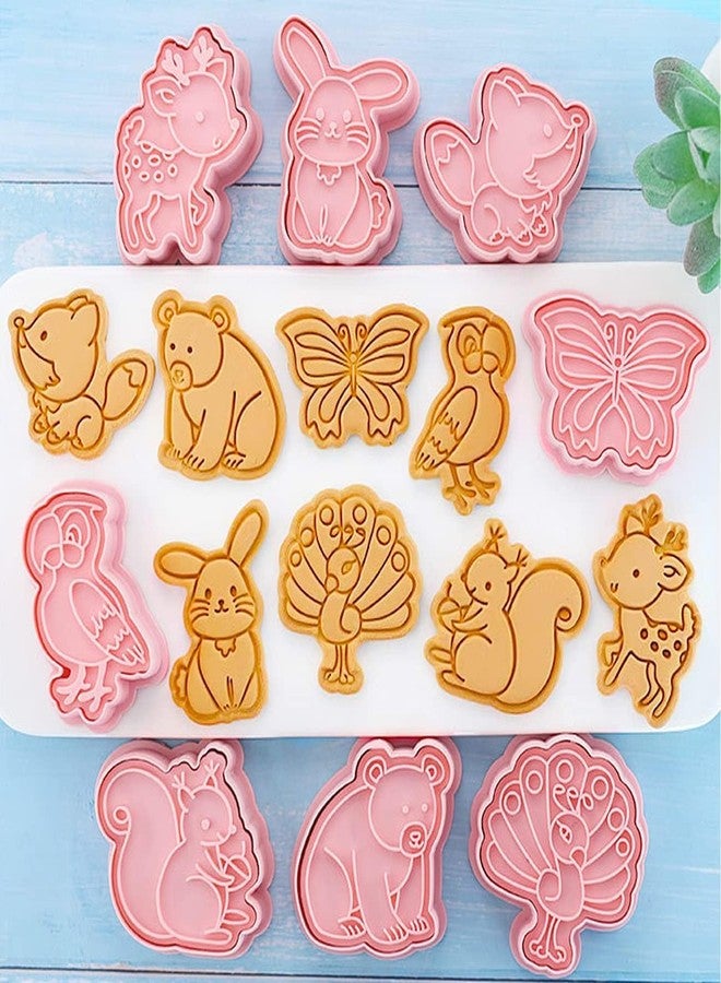 Skytail 8pc Animal Cookie Cutters 3D Peacock Parrot Butterfly Rabbit Deer Bear Squirrel Fox Biscuit Cutters for Baking Chocolate Fondant Cake Decoration Pastry Cutter Party Treats Cookie Stamps - Image 4