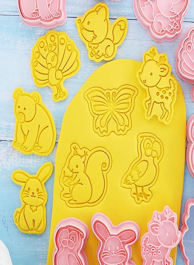 Skytail 8pc Animal Cookie Cutters 3D Peacock Parrot Butterfly Rabbit Deer Bear Squirrel Fox Biscuit Cutters for Baking Chocolate Fondant Cake Decoration Pastry Cutter Party Treats Cookie Stamps - Image 5