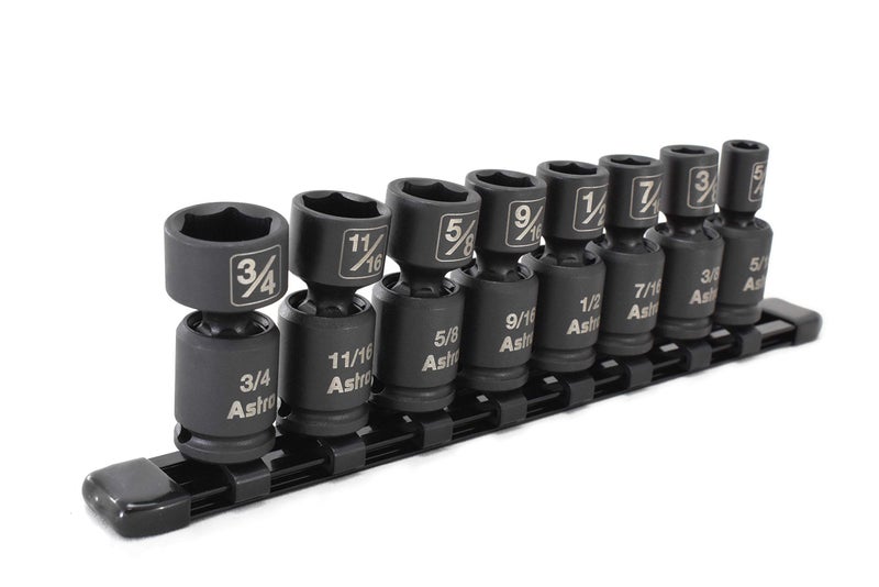 Astro Pneumatic Tool 78340 8-Piece 3/8"" Drive Nano Pinless Universal Impact Sockets - Sae - Image 2