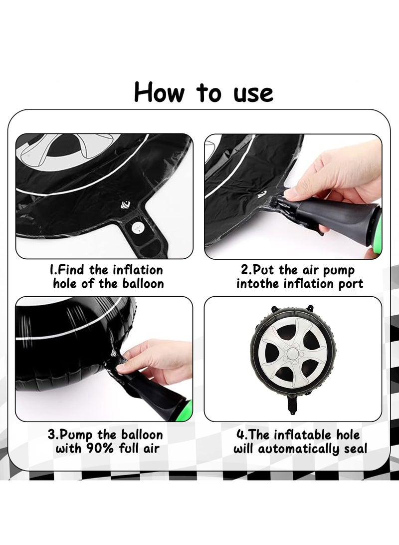 سيوسي مجموعة بالونات زينة عيد الميلاد لسيارات السباق، 30 قطعة، مقاس 45.72 سم، تتضمن بالونات مربعة الشكل باللونين الأبيض والأسود، ومستلزمات الحفلات ذات الطابع الخاص بالسيارات الكلاسيكية - Image 3