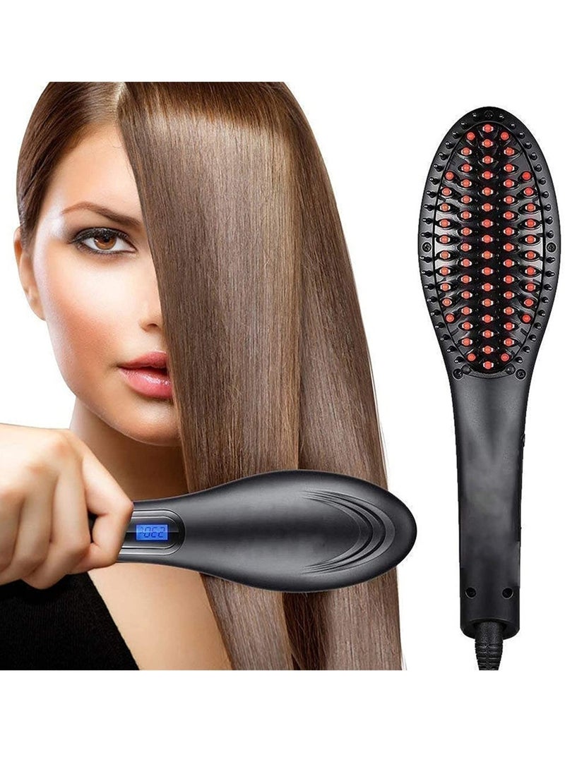 ELTRAZONE Simply Straightener Hair Brush, Straightening Machine, 3 in 1 Ceramic Fast Hair Straightener For Women's Hair Straightening Brush, Hair Straightener For Women, Black - Image 2