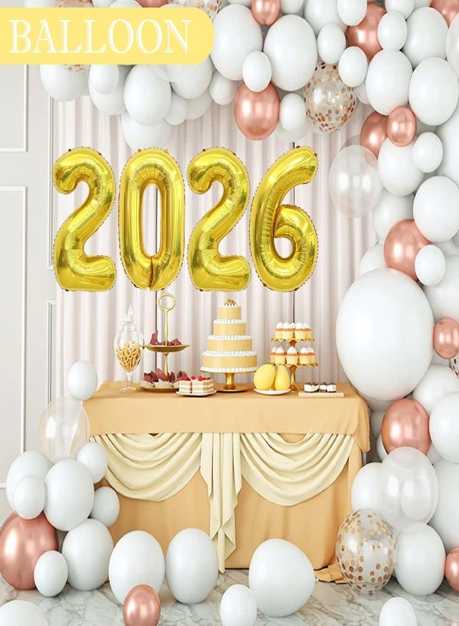 QWZify 2026 Gold Balloons, Number Balloon 40 Inch, New Years Balloons 2026 Balloon for New Years Eve Graduation Decorations Class of 2026 Birthday Party Decorations 2026 Graduation Decor - Image 3