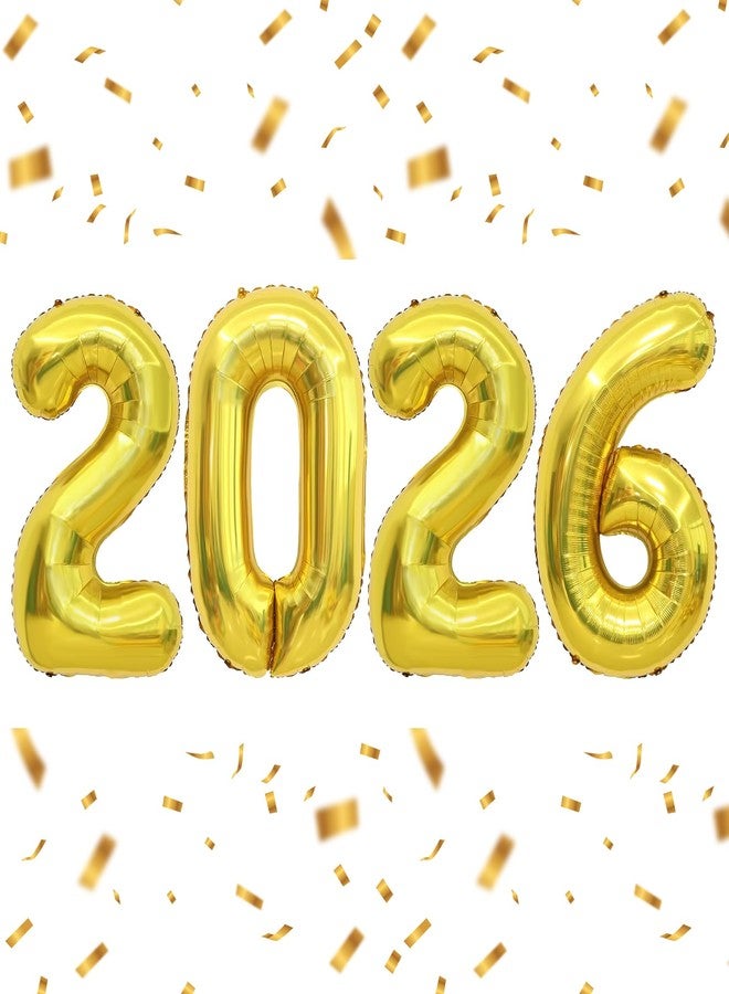 QWZify 2026 Gold Balloons, Number Balloon 40 Inch, New Years Balloons 2026 Balloon for New Years Eve Graduation Decorations Class of 2026 Birthday Party Decorations 2026 Graduation Decor - Image 1