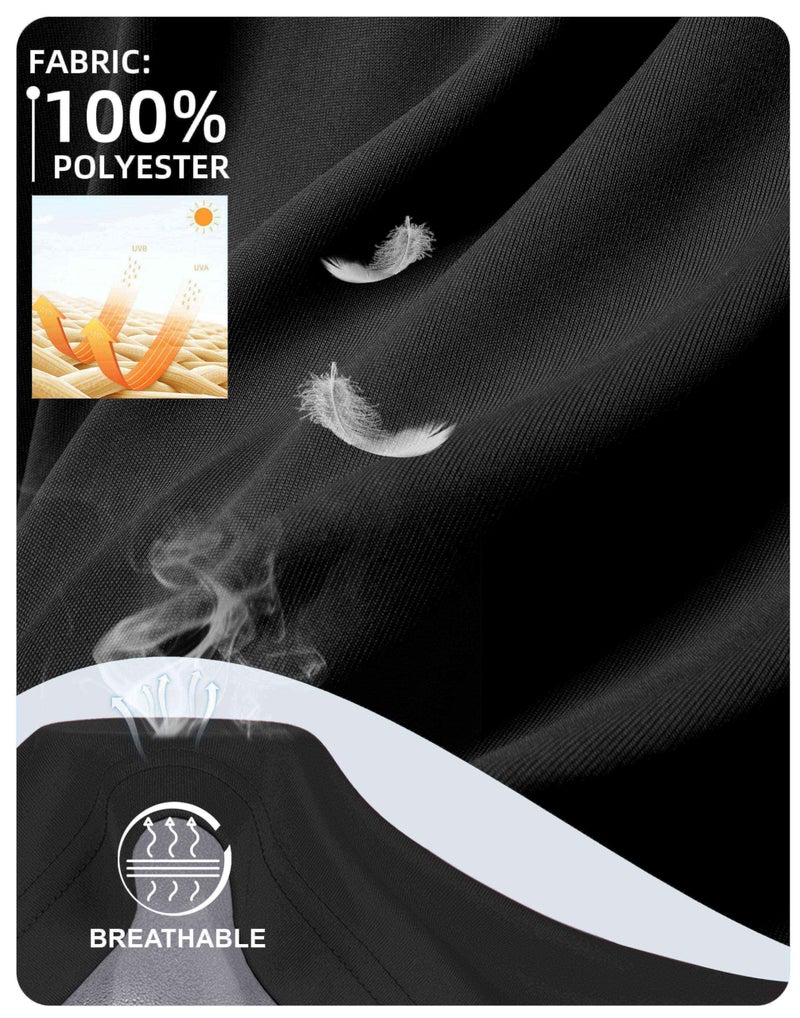 Pudolla SPF Shirts for Men Long Sleeve Sun Shirts Athletic Shirts Men Workout Shirts Men UV Protection Summer Shirts(Black L) - Image 4