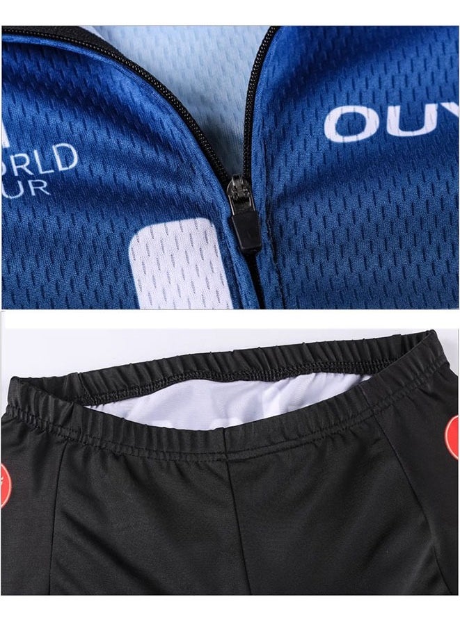 Generic - Men Cycling Jersey Set,Mens SKY Printing Bicycle Short Sleeve Shorts Jersey Set,Summer Wear Quick-Dry Mens Cycling Jersey - Image 1