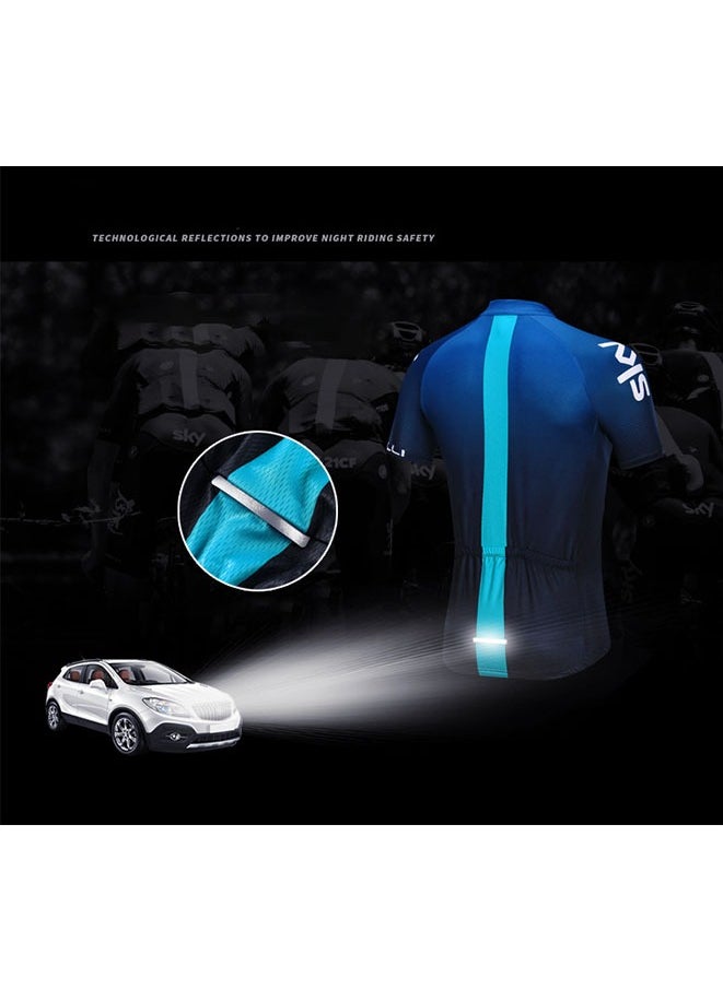 Generic - Men Cycling Jersey Set,Mens SKY Printing Bicycle Short Sleeve Shorts Jersey Set,Summer Wear Quick-Dry Mens Cycling Jersey - Image 1
