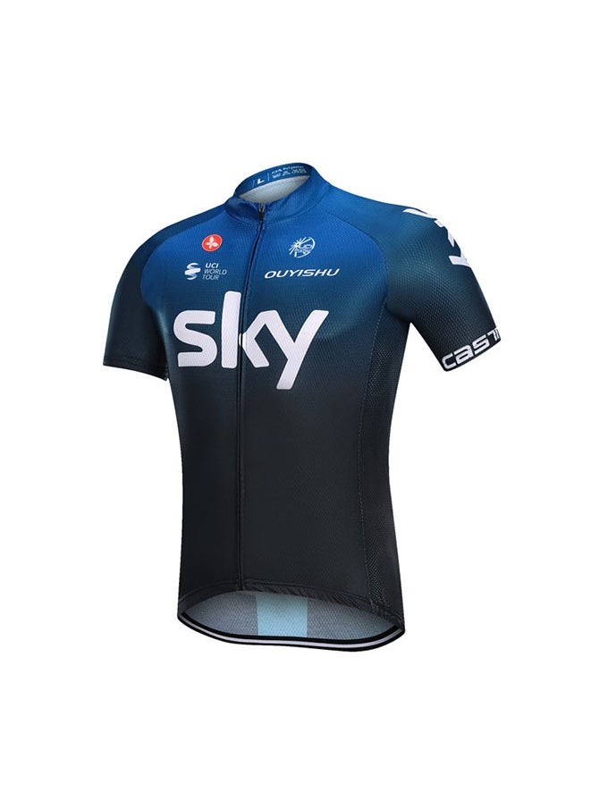 Generic - Men Cycling Jersey Set,Mens SKY Printing Bicycle Short Sleeve Shorts Jersey Set,Summer Wear Quick-Dry Mens Cycling Jersey - Image 1