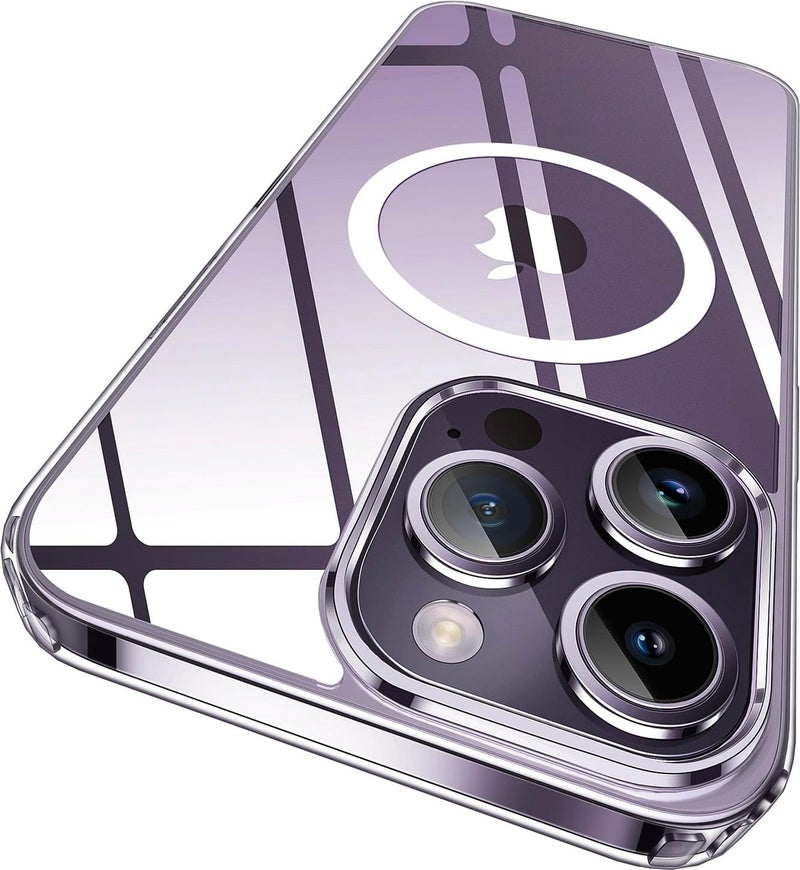 SUCGLES [2022 New] for iPhone 14 Pro Max Case with Magsafe, [Strong Magnets] [Non Yellowing] [Military Drop Protection] Magnetic Clear Slim Thin Phone Cover for Apple iPhone 14pro Max (Mag Safe Clear) - Image 1