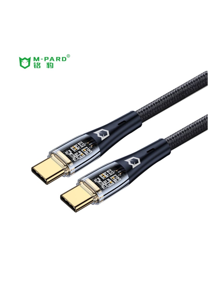 M-PARD Transparent weave Type-c to Type-c  Cable, 65W USB C Charger Cable for iPhone 16/16 Plus/16 Pro/16 Pro Max/15, MacBook Pro, iPad Pro, Dell XPS, Samsung Galaxy S24/S23/S22 Ultra, Switch,and more - Image 1
