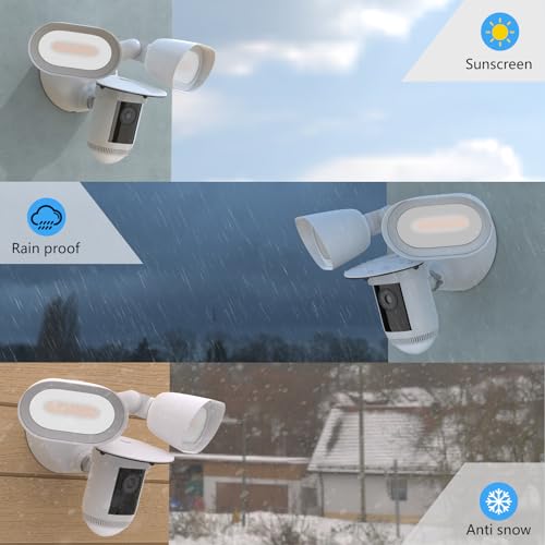 Koroao Sun Rain Shade Camera Cover Compatible with R-ing Floodlight Cam Wired Pro, for R-ing Floodlight Outdoor Weather-Resistant Rain Shield Accesorios (White) - Image 4