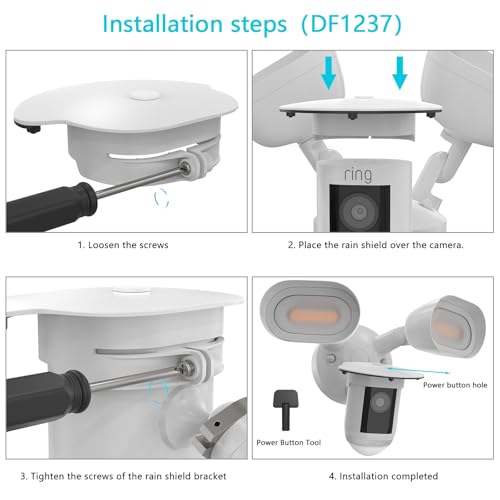 Koroao Sun Rain Shade Camera Cover Compatible with R-ing Floodlight Cam Wired Pro, for R-ing Floodlight Outdoor Weather-Resistant Rain Shield Accesorios (White) - Image 5