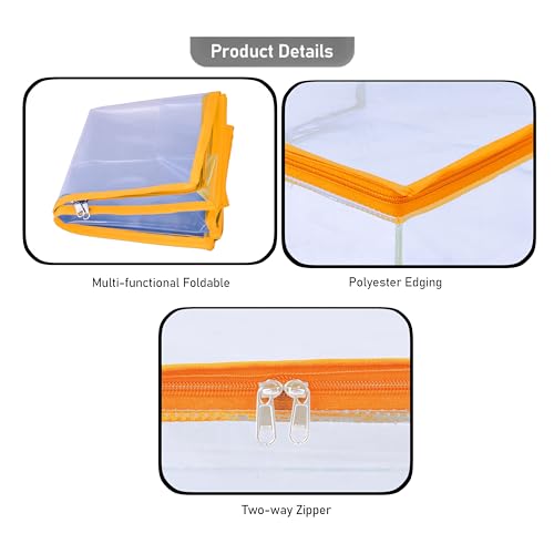 MBW Clothes Organiser for Wardrobe, Saree Covers with zip, Saree Organizer for Wardrobe, Clothes Storage Bag, Saree Bags Storage, Saree Covers for Storage, Transparent (Yellow - Pack of 9) - Image 5