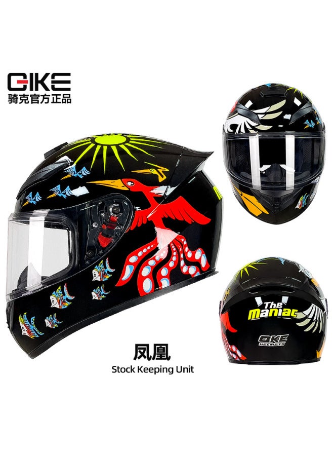 Phoenix Bike Motorcycle Helmet Men's And Women's Four Seasons Universal Personality Car Helmet Four Seasons Knight Bluetooth Motorcycle Full Helmet
