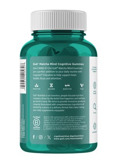Goli Nutrition Matcha Mind Cognitive 60 Gummies  - Image 3