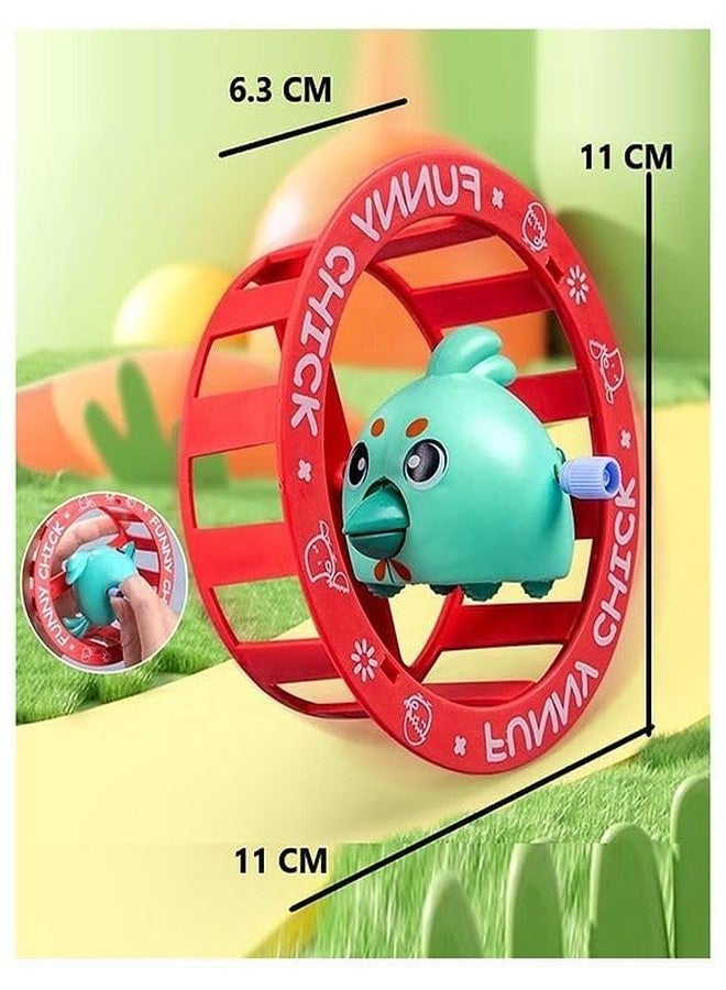 UTPATI Funny Chick Running Toy for Kids, Wind-Up Walking Chick with Wheel, Cute Cartoon Funny Toy, Windup Crawling & Rolling Fun Toy Gift for Boys Girls Toddlers (Multicolor) - Image 2