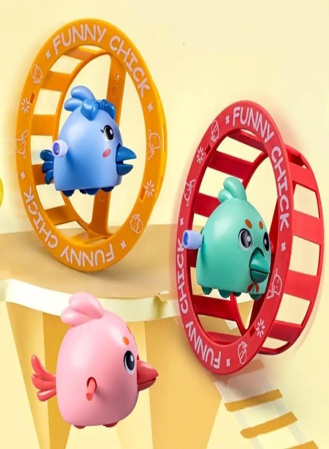 UTPATI Funny Chick Running Toy for Kids, Wind-Up Walking Chick with Wheel, Cute Cartoon Funny Toy, Windup Crawling & Rolling Fun Toy Gift for Boys Girls Toddlers (Multicolor) - Image 1