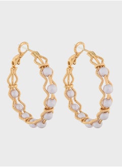 ELLA Pearl Diamante  Hoopearrings  - Image 1