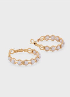 ELLA Pearl Diamante  Hoopearrings  - Image 2