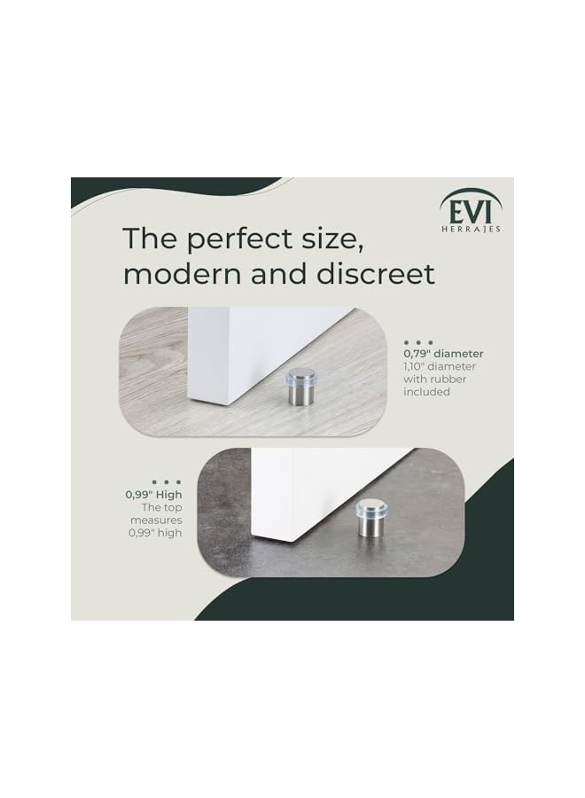 PROMASS promass | Pack 2 Doorstops | 20x25mm | Threaded Base | Transparent Rubber | Stainless Steel | Includes Screw + Fastening Plug | Mod. I-181-TCB  - Image 5