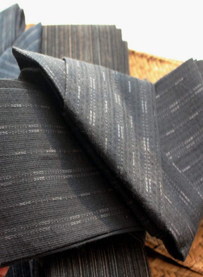 ZooBoo Japanese Kimono Obi Belt - Mens Traditional Vintage Waist Judo Wrap Waistband Pattern (Pure black) - Image 5