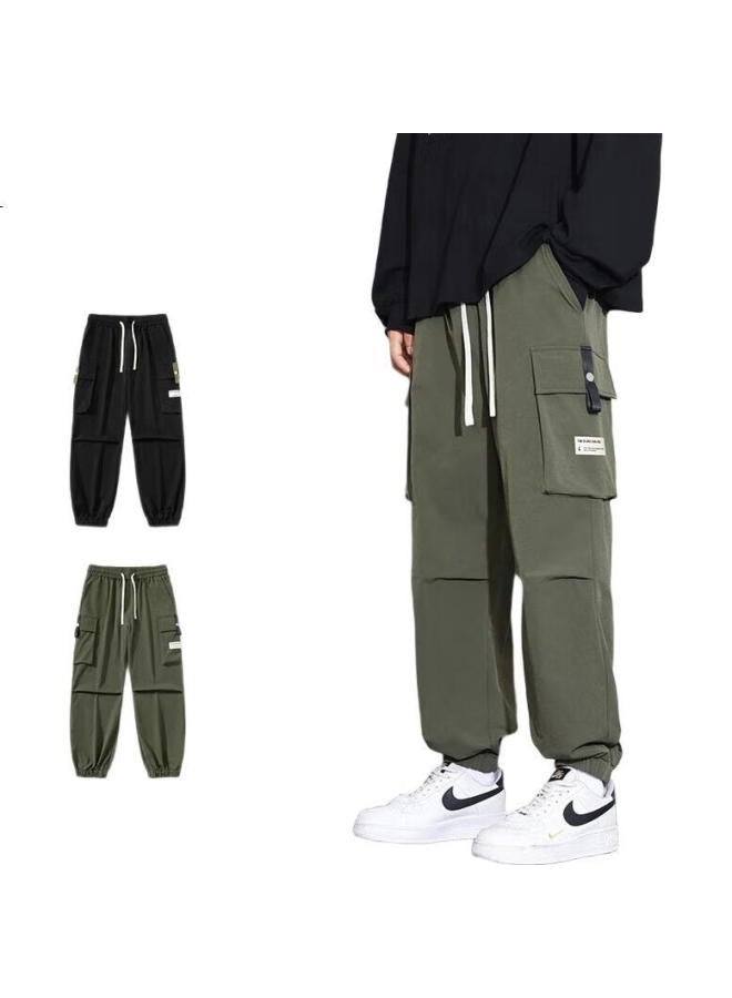 GENIOLAMODE Men'S Casual Pants Korean Style Tied Feet Work Pants Personalized Fashion Handsome All-Match Men'S Trousers - Image 2