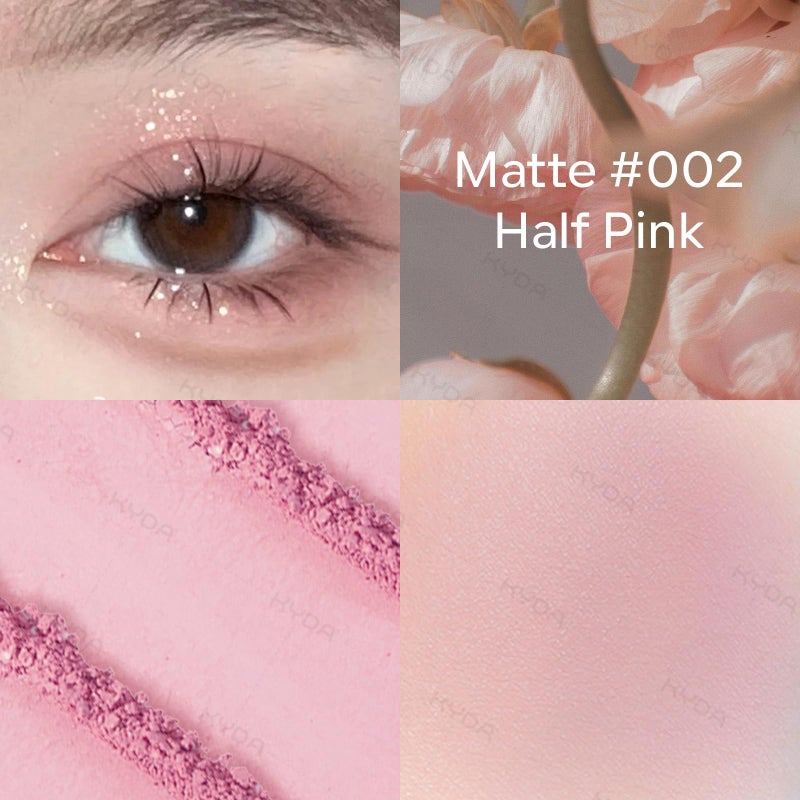 KYDA Single Matte Eyeshadow, Light Pink Purple Eyeshadow, Ultra-fine Lightweight Powder, Multiuse Blendable for Eye Shadow and Blush, Daily Matte Eyes Makeup, Half Pink - Image 2