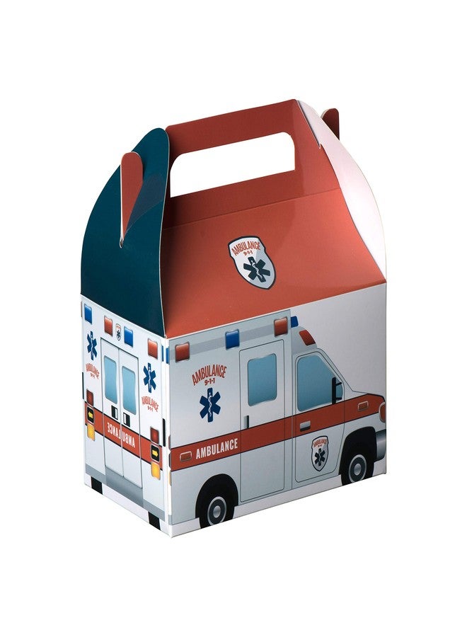 Hammont Paper Treat Boxes - (10 Pack - Party Favors Treat Container Cookie Boxes Cute Designs Perfect for Parties and Celebrations 6.25" x 3.75" x 3.5" (Ambulance - Image 1