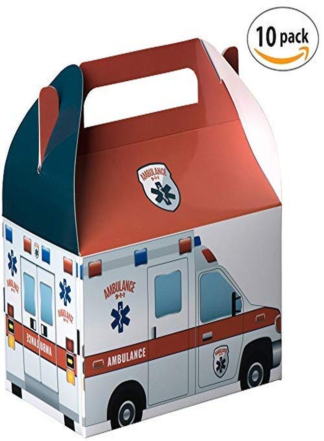 Hammont Paper Treat Boxes - (10 Pack - Party Favors Treat Container Cookie Boxes Cute Designs Perfect for Parties and Celebrations 6.25" x 3.75" x 3.5" (Ambulance - Image 4