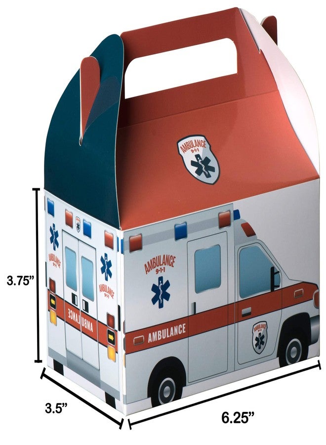Hammont Paper Treat Boxes - (10 Pack - Party Favors Treat Container Cookie Boxes Cute Designs Perfect for Parties and Celebrations 6.25" x 3.75" x 3.5" (Ambulance - Image 3