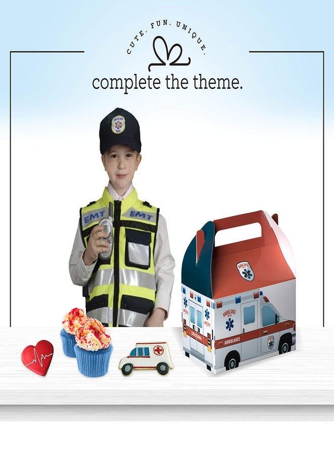 Hammont Paper Treat Boxes - (10 Pack - Party Favors Treat Container Cookie Boxes Cute Designs Perfect for Parties and Celebrations 6.25" x 3.75" x 3.5" (Ambulance - Image 5